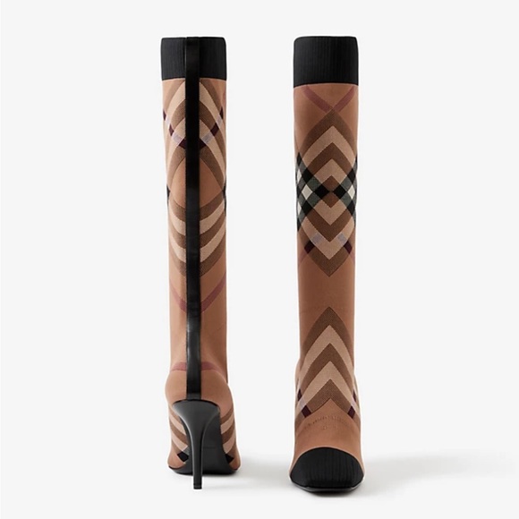 Burberry Dolman Check Sock Boot Size 40 - Picture 5 of 5